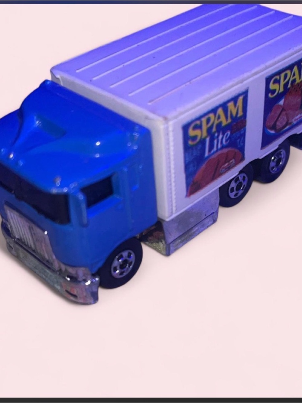 1991 retro Spam hot wheels Toy Delivery Truck - Collectible Kids Toy